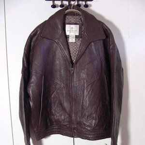 Vtg 90's Bill Bass Brown Leather Jacket Sz XL